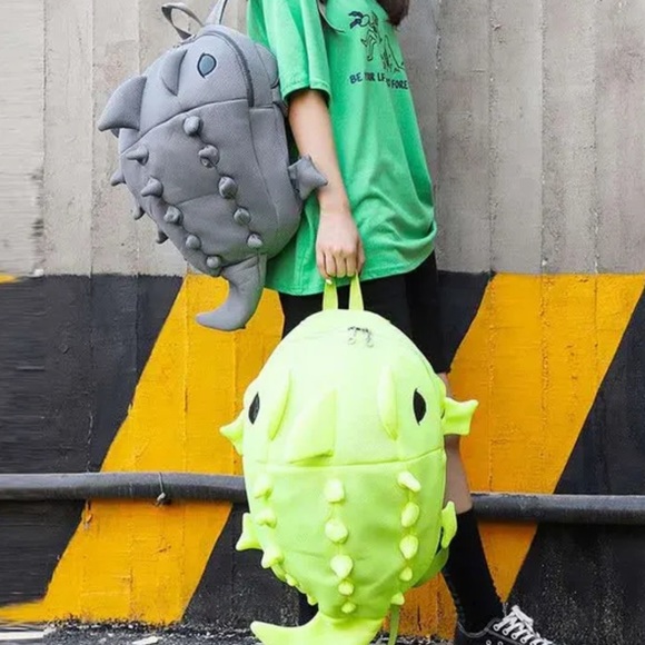 🌺 DRAGON BACKPACK BAG MID BLACK DINO DINOSAUR RAVE FUN TEEN TREND FESTIVAL - Picture 10 of 11